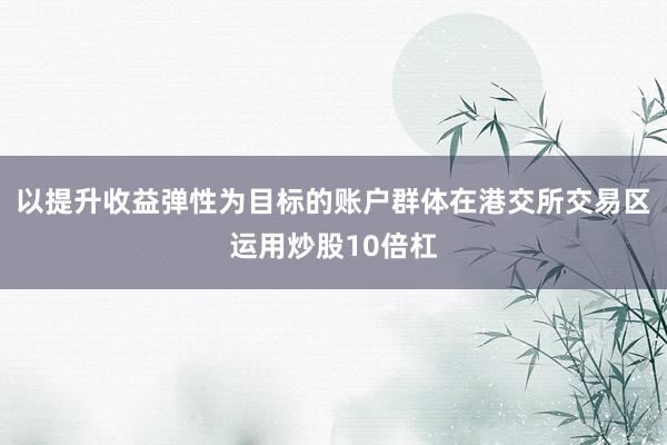 以提升收益弹性为目标的账户群体在港交所交易区运用炒股10倍杠