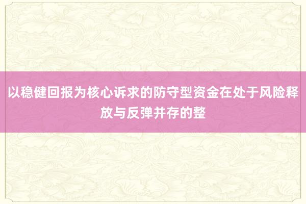 以稳健回报为核心诉求的防守型资金在处于风险释放与反弹并存的整